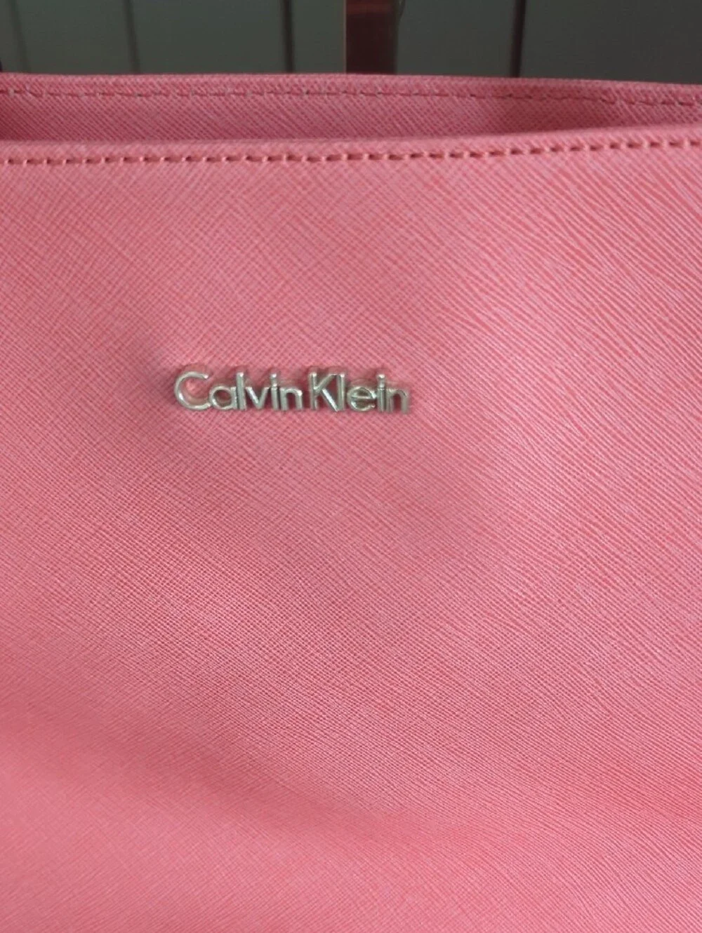 Calvin Klein Coral Pink Leather Tote